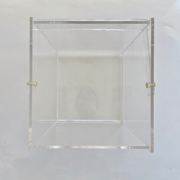 Clear Transparent Lucite Acrylic Rectangular Lidded Box with Handle Vintage MCM - Picture 14 of 17